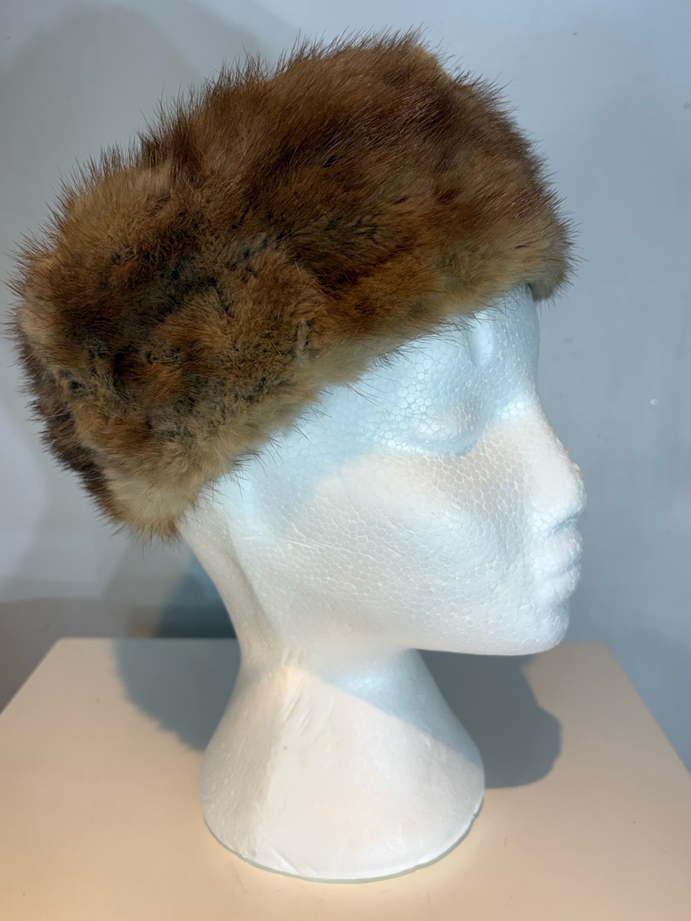 Vintage Genuine Brown Fur Pillbox Hat